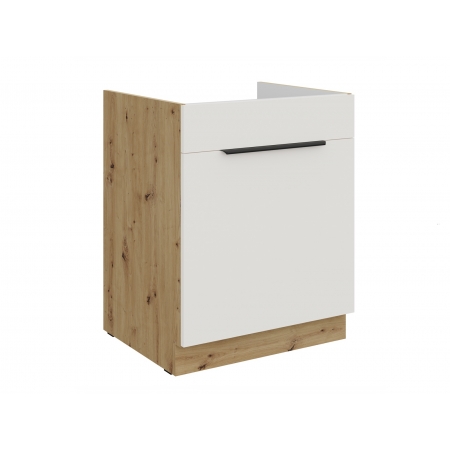 Szafka pod zlew 60 cm z szufladą na kosze AURO 60 ZL 1S BB WH/AR antyfinger